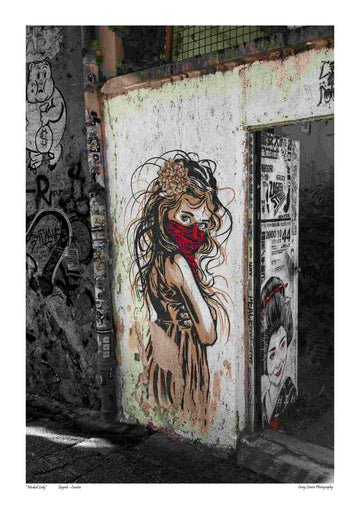 “Masked Lady Street Art"  Zagreb – Croatia